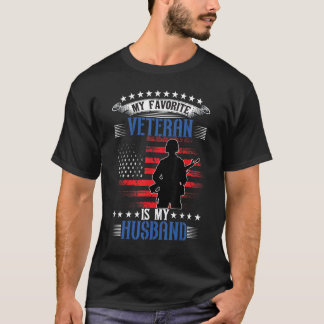 Camiseta Meu Veterano Favorito É Meu Marido Mulher Veterano