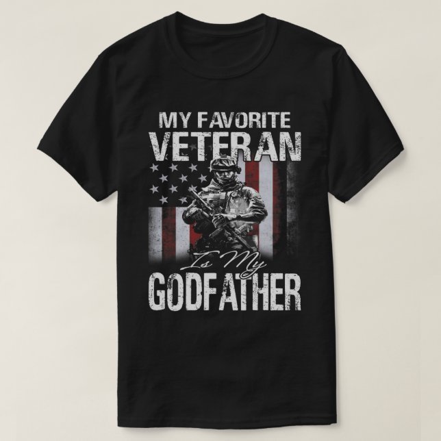 Camiseta Meu Veterano Favorito É Meu Padrinho Estados Unido (Frente do Design)