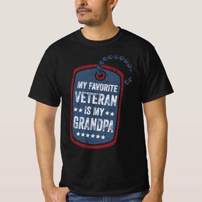 Camiseta meu veterano favorito é meu presente de avô (Frente)