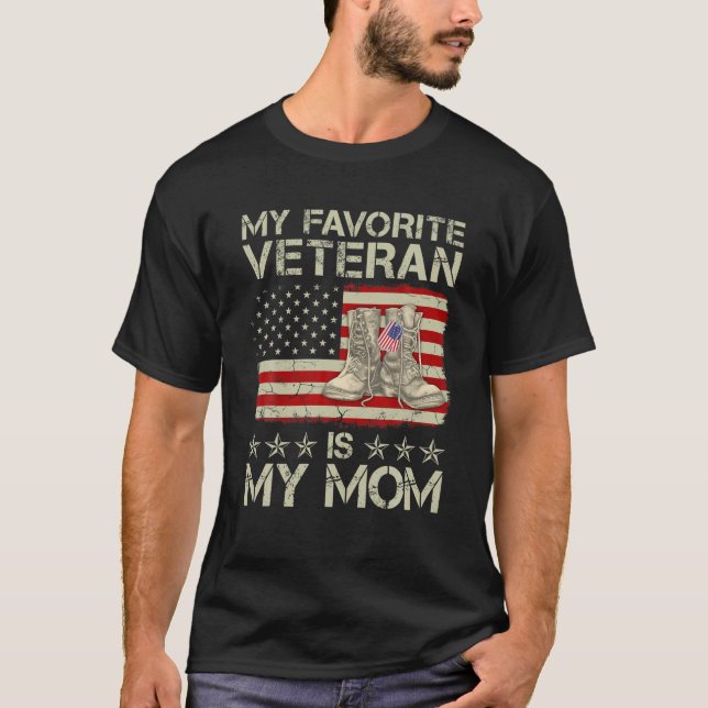 Camiseta Meu Veterano Favorito É Minha Mãe Combate Boots Am (Frente)