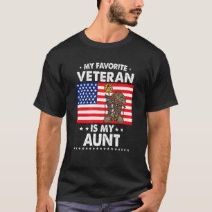 Camiseta Meu Veterano Favorito É Minha Tia Orgulhosa Tia Ve