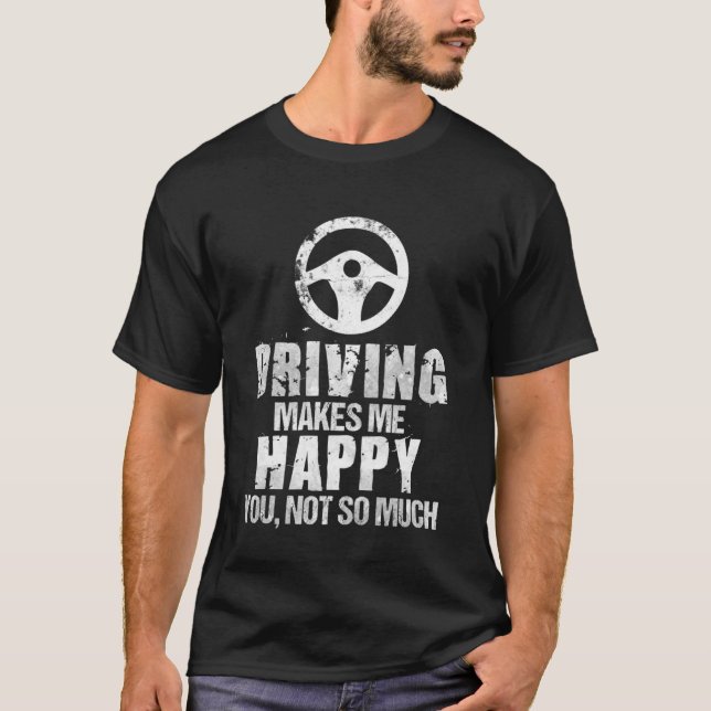 Camiseta Meu volante me deixa feliz ao dirigir (Frente)