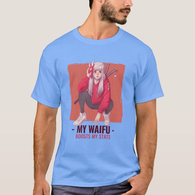 Camiseta Meu Waifu Aumenta Minhas Estatísticas (Frente)