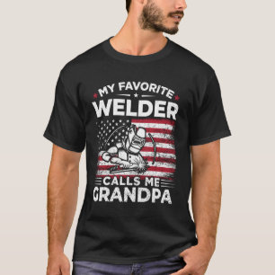 Camiseta Meu Welder Favorito Me Chama Avô Usa Flag Grand