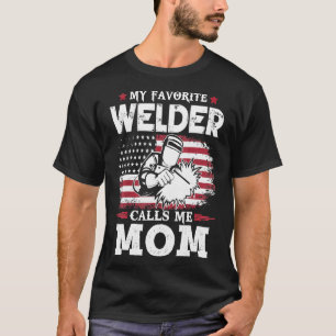 Camiseta Meu Welder Favorito Me Chama Mãe Usa Bandeira Mãe