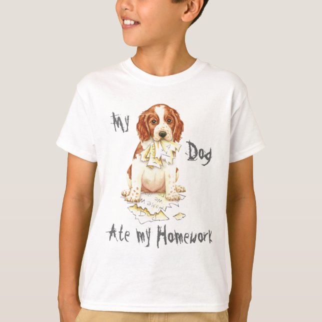 Camiseta Meu Welsh Springer Comeu Minha Casa (Frente)