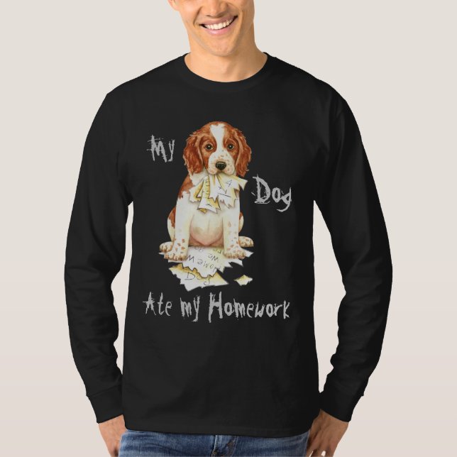 Camiseta Meu Welsh Springer Comeu Minha Casa (Frente)