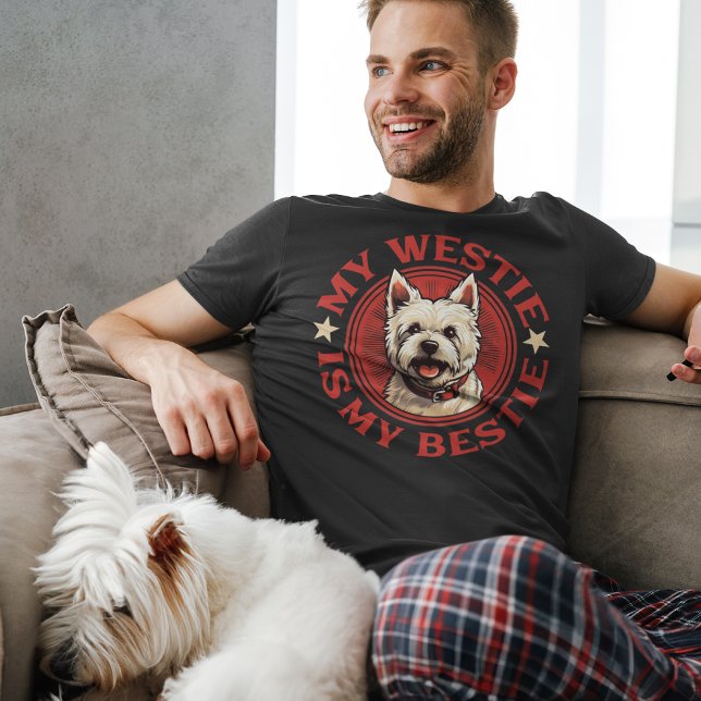 Camiseta Meu Westie é meu Bestie West Highland White Terrie (Criador carregado)