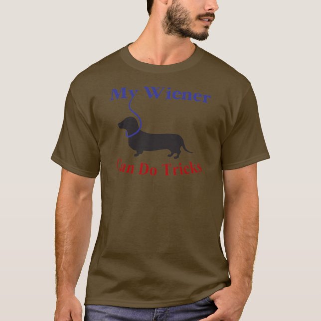Camiseta Meu Wiener pode fazer truques (Frente)