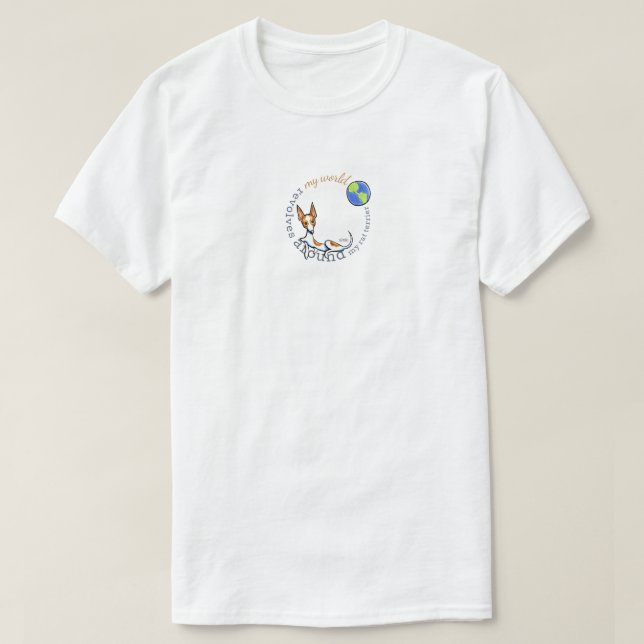 Camiseta Meu World Red White Rat Terrier (Frente do Design)