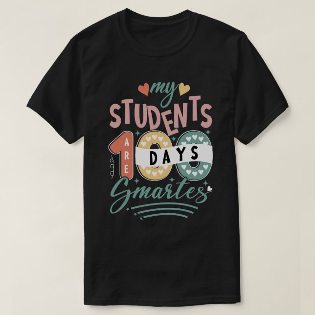 Camiseta meus alunos 100 dias mais inteligentes (Frente do Design)