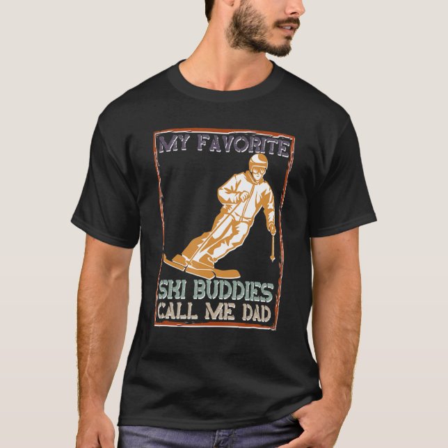 Camiseta Meus Amigos De Esqui Favoritos Me Chamam De Pai De (Frente)