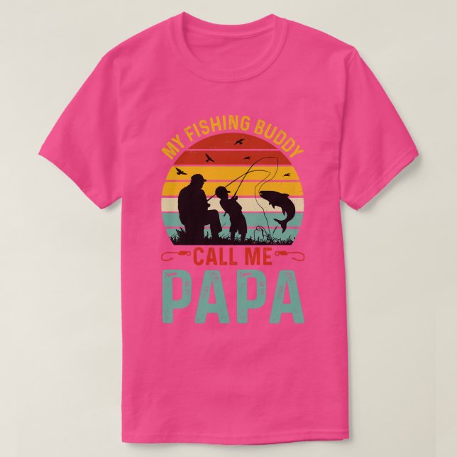 Camiseta Meus Amigos de Pesca Me Chamam De Papai (Frente do Design)