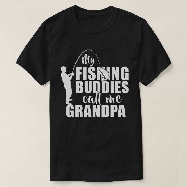 Camiseta Meus Amigos De Pesca Me Chamam De Presentes De Avô (Frente do Design)