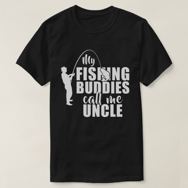 Camiseta Meus Amigos de Pesca Me Chamam De Tio Presente (Frente do Design)