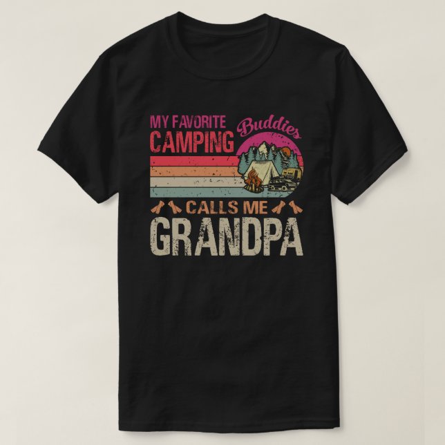 Camiseta Meus Amigos Favoritos De Camping Me Chamam De Vovô (Frente do Design)
