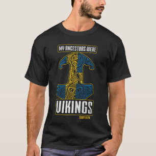 Camiseta Meus Ancestrais Eram Vikings Suecia Bandeira Sueca