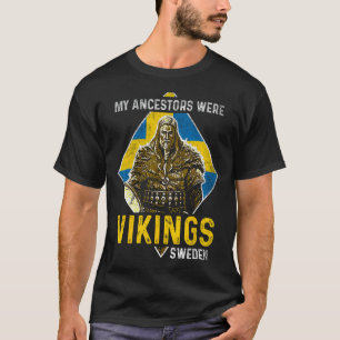 Camiseta Meus Ancestrais Estavam Vikings Suecia Bandeira Su