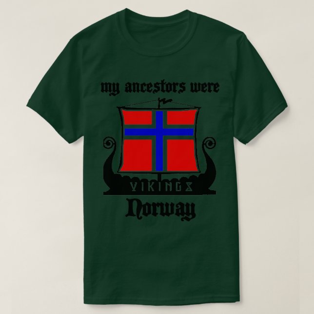 Camiseta Meus ancestrais vikings na Noruega (Frente do Design)