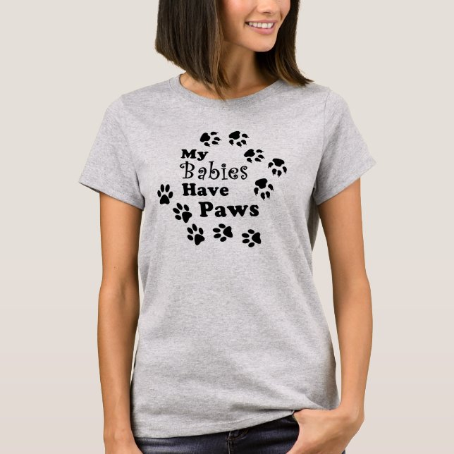 Camiseta Meus Bebês Andam Por Mim, Impressões De Gato E Cac (Frente)