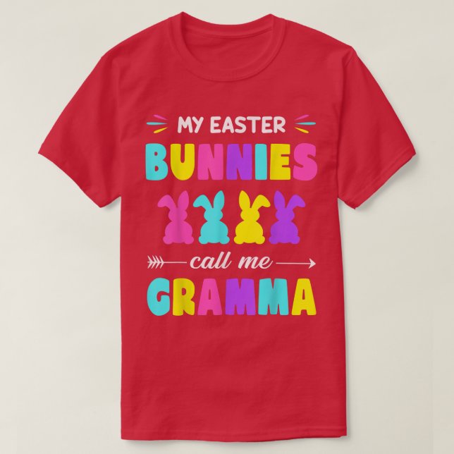 Camiseta Meus Bunnies da Páscoa Me Chamam De Páscoa De Gram (Frente do Design)