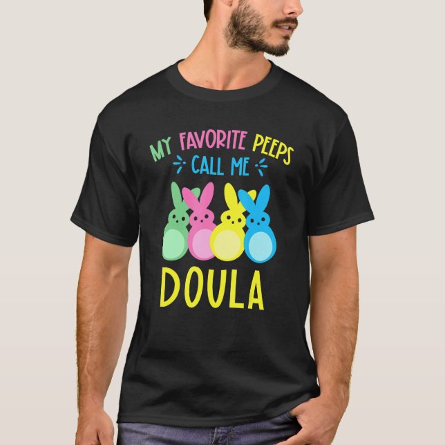 Camiseta Meus Bunnies Favoritos Me Chamam De Doula Felz pas (Frente)