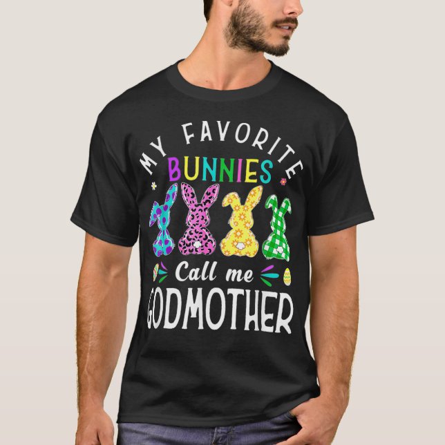 Camiseta Meus Bunnies Favoritos Me Chamam De Madrinha Bunny (Frente)