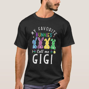 Camiseta Meus Bunnies Favoritos Me Chamam Gigi Bunny Egg Le
