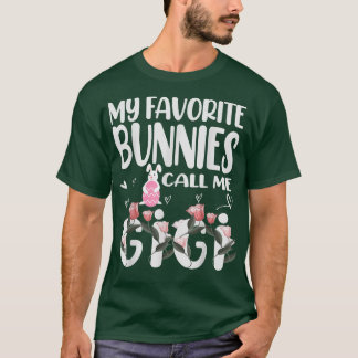 Camiseta Meus Bunnies Favoritos Me Chamam Gigi Floral Gigi 