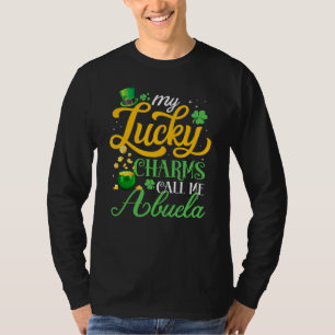 Camiseta Meus Charmes Sortudos Me Chamam De Abuela Happy St