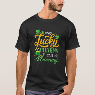 Camiseta Meus Charmes Sortudos Me Chamam De Mammy Happy St 