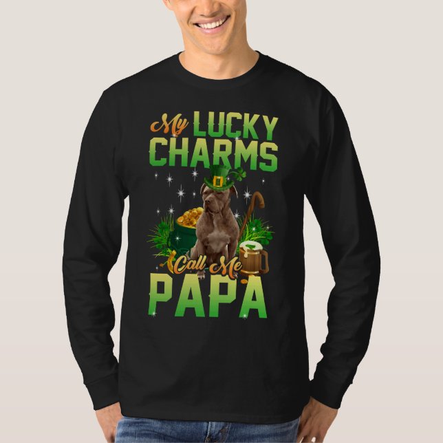 Camiseta Meus Charmes Sortudos Me Chamam De "Papa Perfeito  (Frente)