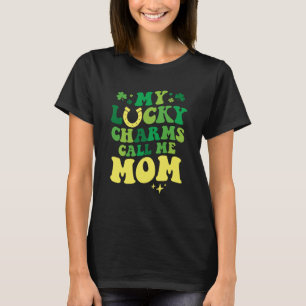 Camiseta Meus Charms da Sorte Me Chamam de Mãe Groovy Dia d