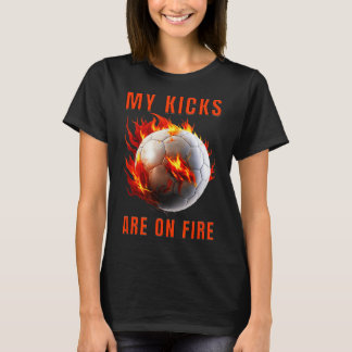 Camiseta Meus Chutes Estão em Chamas Design de Futebol