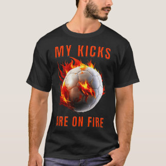 Camiseta Meus Chutes Estão Em Chamas Design De Futebol