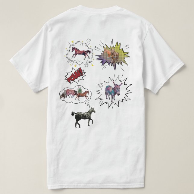 Camiseta meus designs de banda desenhada (Verso do Design)