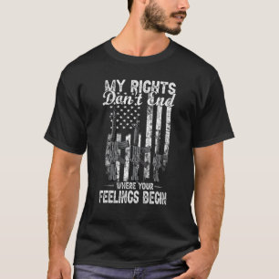 Camiseta Meus direitos não terminam onde seus sentimentos c