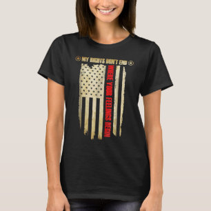 Camiseta Meus direitos não terminam onde seus sentimentos c