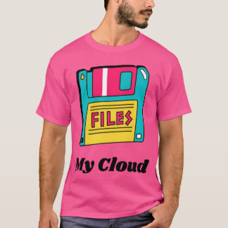 Camiseta Meus discos na nuvem estilo anos 90