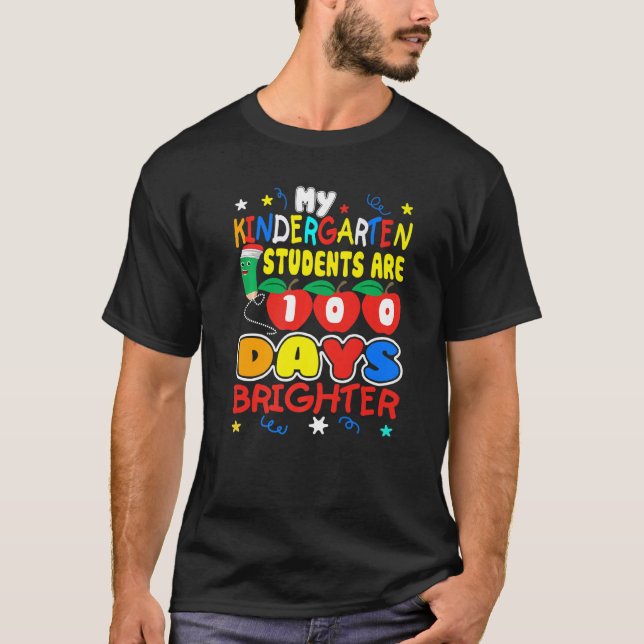 Camiseta Meus Estudantes Do Jardim De Infância São 100 Dias (Frente)