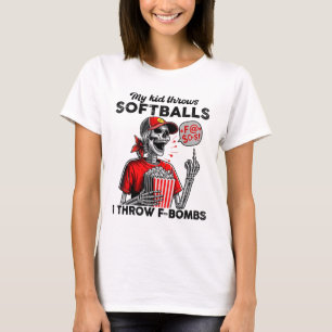 Camiseta Meus Filhos Jogam Soft Eu Jogo F-bombs Esqueleto S