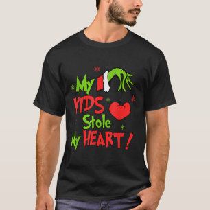 Camiseta Meus Filhos Roubaram Engraçado Meu Coração Corresp