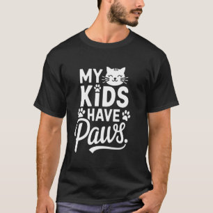 Camiseta Meus Filhos Têm Patas, Mãe e Pai de Gato Engraçado