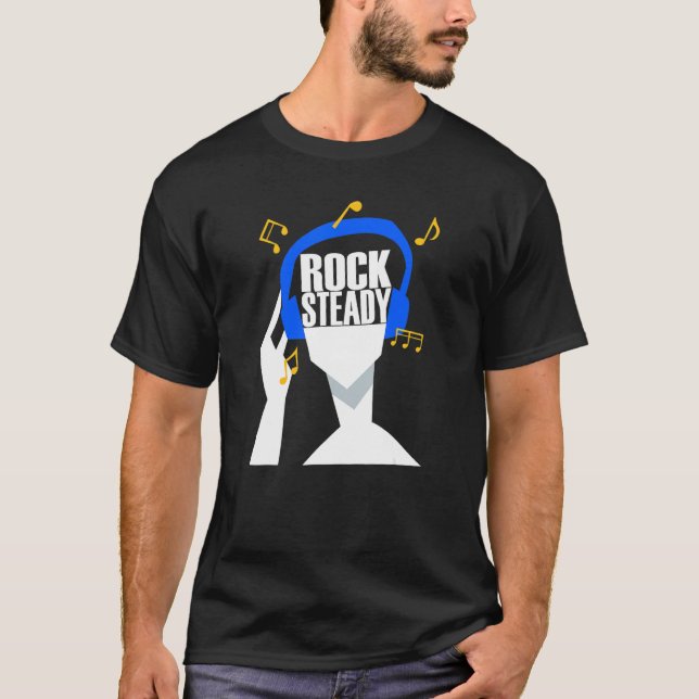 Camiseta Meus fones de ouvido jogam apenas Rockstable (Frente)