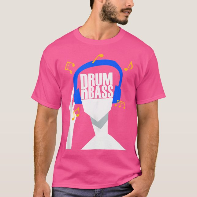 Camiseta Meus Fones de ouvido Jogam Apenas Tambor E Bass Ou (Frente)