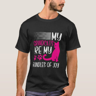 Camiseta Meus Gatos Netos são Meus Feixes de Alegria Vovó d