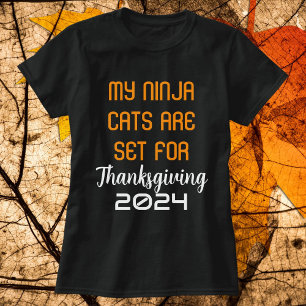 Camiseta Meus Gatos Ninja Estão Preparados Para Personaliza
