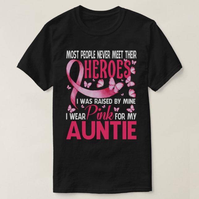 Camiseta Meus Heroínas Eu Visto Rosa Para O Meu Cancer De M (Frente do Design)