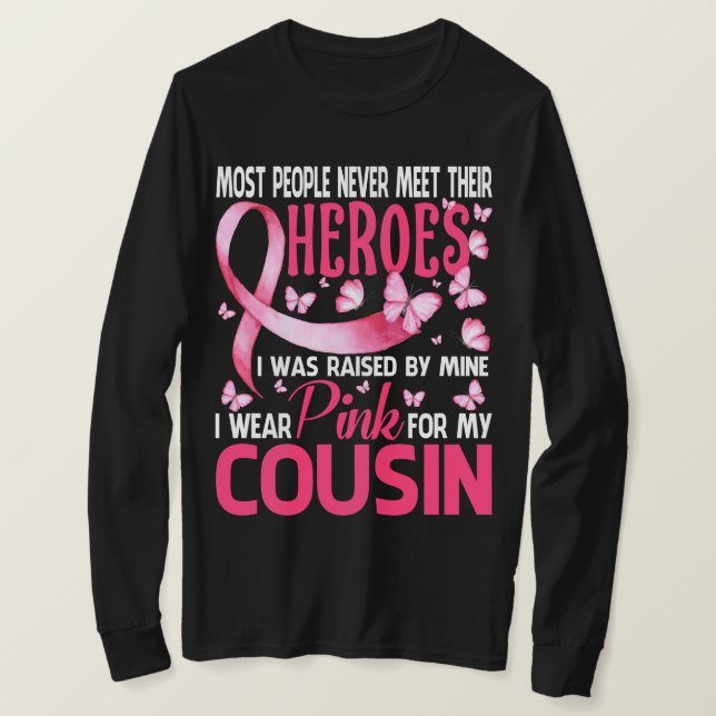 Camiseta Meus Heroínas Eu Visto Rosa Para O Meu Cancer De M (Frente do Design)