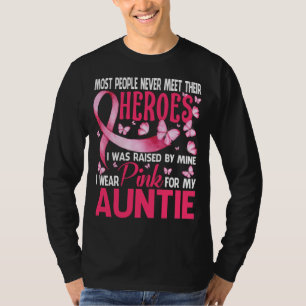 Camiseta Meus Heroínas Eu Visto Rosa Para O Meu Cancer De M